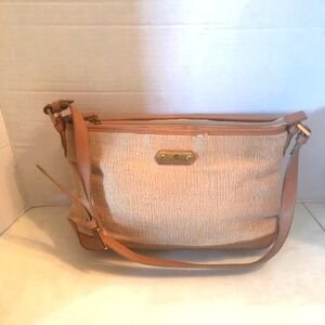 Light Tan Woven Shoulder Bag By E.Aigner
